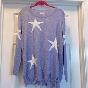 Pink Lily Lilac Star Pullover. Size small.